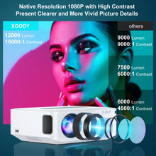 XGODY 4K Projector 12000 Lumen Full HD LED 5G WiFi & Bluetooth Projector Home Theater