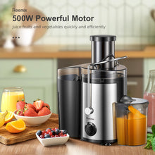 Juicer Machine, 500W Centrifugal Juicer Extractor with Wide Mouth 3” Feed Chute for Fruit Vegetable, Easy to Clean, Stainless St