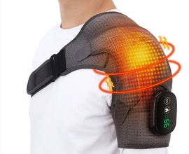 Electric Heating Shoulder Massage Brace Belt Thermal Vibrator Shoulder Temperature Massage Support Pad