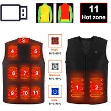 11 Areas Heated Vest Men Women Usb Electric Heating Vest Body Warmer Waistcoat Heated Jacket Washable Thermal Heated Clothes