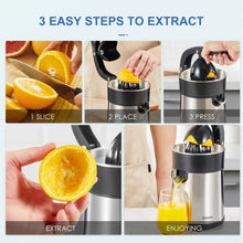 Electric Citrus Juicer Squeezer, Reemix Powerful Electric Orange Juicer With 2 Size Cone, Homemade Citrus Juicer Machine