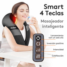 Sejoy Rechargable Neck Massager with Heat Air Compression Wireless Circulation Massage Electric Shiatsu Neck Shoulder Massager