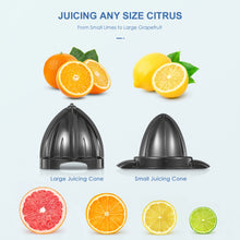 Electric Citrus Juicer Squeezer, Reemix Powerful Electric Orange Juicer With 2 Size Cone, Homemade Citrus Juicer Machine