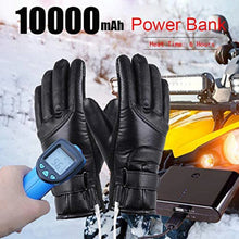 USB Winter Electric Warming Gloves Waterproof Leather Heating Gloves Soft Winter Outdoor Warm Gloves for Fishing Riding Cycling