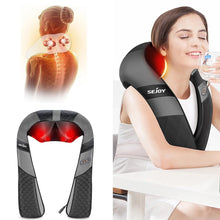 Sejoy Rechargable Neck Massager with Heat Air Compression Wireless Circulation Massage Electric Shiatsu Neck Shoulder Massager