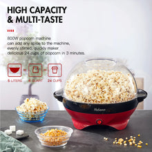 Yabano Popcorn Maker Machine, 5L Popcorn Popper, Nonstick Plate, Electric Stirring with Quick-Heat Technology, Cool Touch Handle