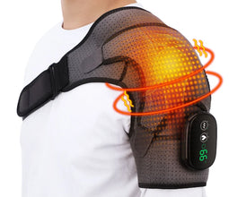 Electric Heating Shoulder Massage Brace Belt Thermal Vibrator Shoulder Temperature Massage Support Pad