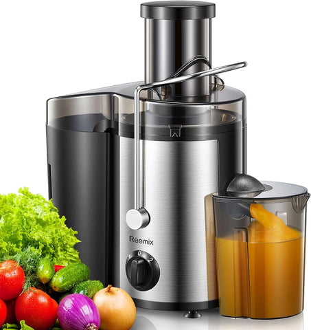 Juicer, Reemix Centrifugal Juicer Machines Whole Fruit and Vegetable 800W, 3-inch Wide Mouth Juicer Extractor with 2 Speeds